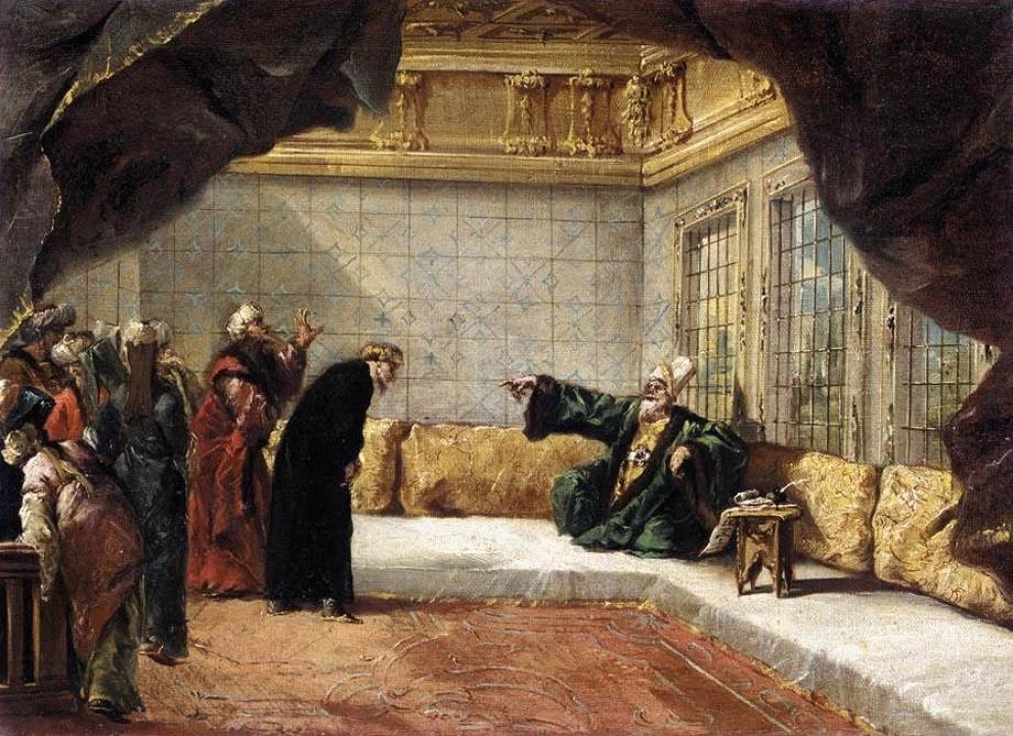 Dergoumidas davanti al Gran Visir